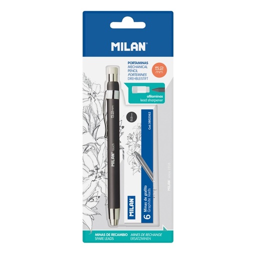 [MILBWM10353] BLISTER PORTAMINAS 5.2 mm + CAJA 6 MINAS MILAN BWM10353 6 MINE