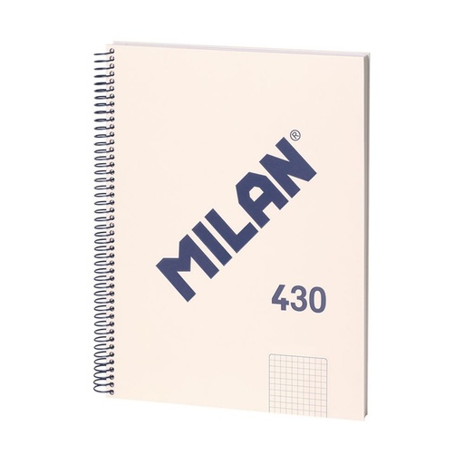 [MIL57143-E80-BG] Libreta con espiral, papel cuadriculado, 80 hojas A4, serie 1918, beige