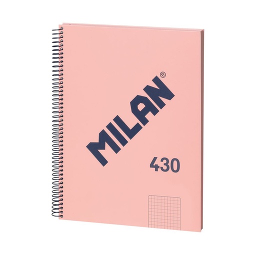 [MIL57143-E80-P] Libreta con espiral, papel cuadriculado, 80 hojas A4, serie 1918, rosa