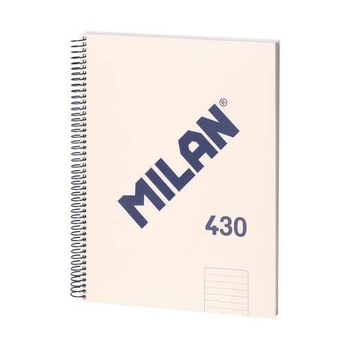 [MIL57142-E80-BG] Libreta con espiral, papel pautado, 80 hojas A4, serie 1918, beige