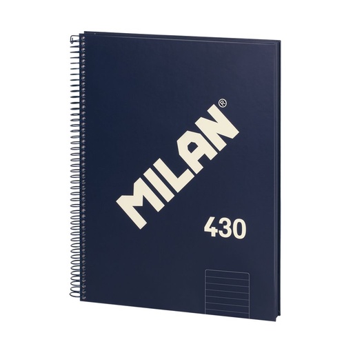 [MIL57142-E80-B] Libreta con espiral, papel pautado, 80 hojas A4, serie 1918, azul