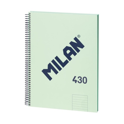 [MIL57142-E80-GR] Libreta con espiral, papel pautado, 80 hojas A4, serie 1918, verde