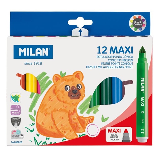 [MIL80020] Rotuladores MAXI de punta cónica  MILAN 80020