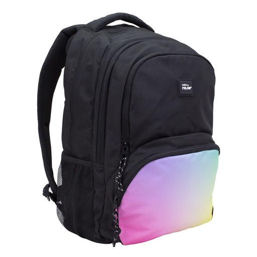 [MIL624604-SNK1] Mochila escolar 4 cremalleras (25 l) serie Sunset, negro 46x30x16cm