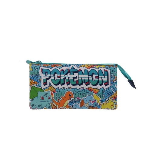 [PT-393-PK] POKÉMON PORTATODO TRIPLE ADAPTABLE A TROLLEY - URBAN COLORS 24x13x3cm