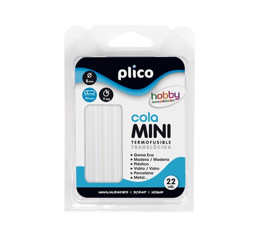 [PLI1641] Blíster 22 Barritas MINI Cola 8 mm diámetro PLICO  1641
