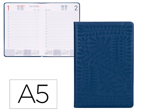[LID170505] AGENDA ENCUADERNADA LIDERPAPEL ICARIA A5 2025 DÍA PÁGINA COLOR AZUL PAPEL 70 GR