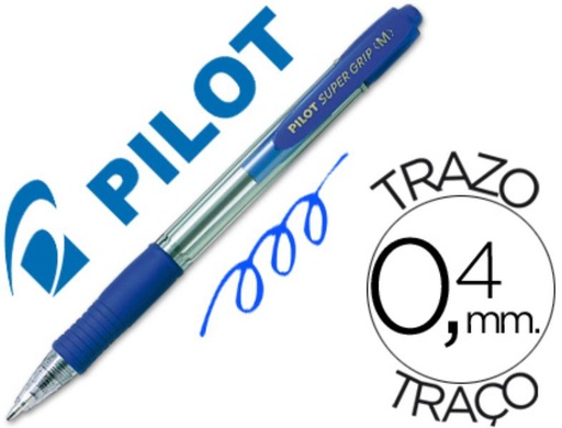 [122401] BOLIGRAFO RETR. PILOT SUPERGRIP 1MM AZUL