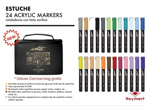 [AB-0624] ESTUCHE ACRILICOS GAMA ARTIST,ORGANIZADOR 24 COL