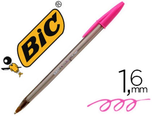 [929056] Boligrafo bic cristal fun rosa punta 1,6 mm. 