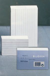 [LOANN3] PAQ/100 FICHAS RAYADAS Nº3 10X15CM LOAN