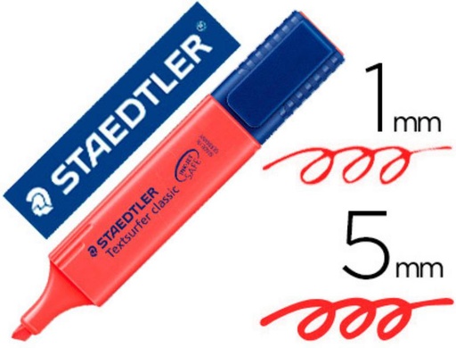 [364-2] ROTULADOR STAEDTLER TEXTSURFER CLASSIC 364 FLUORESCENTE ROJO