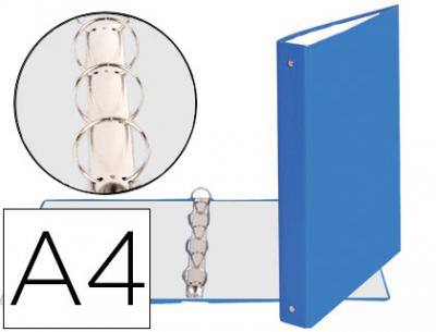 [EXA51471-E] Carpeta de 4 anillas 30mm redondas exacompta din a4 carton forrado azul claro.
