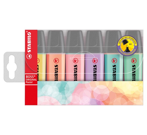 [70-6-2] EST. 6U.MARCADOR FLUOR. PASTEL STABILO 70/6-2 STDO