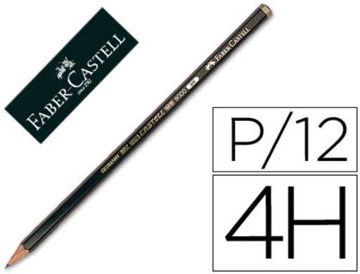 [9000-4H] Lapices de grafito faber 9000 4h -unidad.