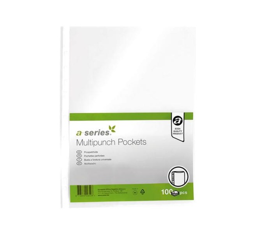[AS0760] C. 100 FUNDAS PP A4 11T A-SERIES 80M P/NAR AS0760