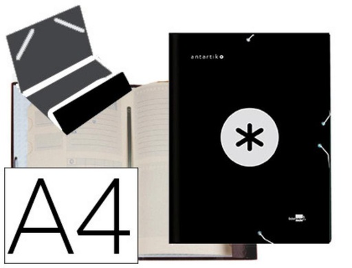 [AW24] CARPESANOeta liderpapel antartik clasificadora a4 12 departamentos gomas carton forrado color negro.