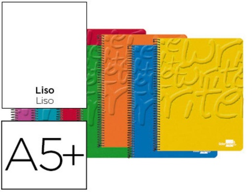 [BC10] Cuaderno espiral liderpapel cuarto smart tapa blanda 80h 60gr liso sin margen colores surtidos.