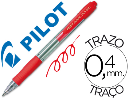 [BPGP-10-M-R] BOLIGRAFO RETR. PILOT SUPERGRIP 1MM ROJO
