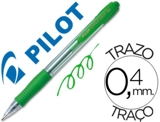 [BPGP-10-M-V] BOLIGRAFO RETR. PILOT SUPERGRIP 1MM VERDE