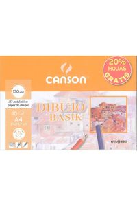 [C400110486] MINIPACK 10H LÁMINAS CANSON DE DIBUJO BASIK 130GR A4 + 20% gratis