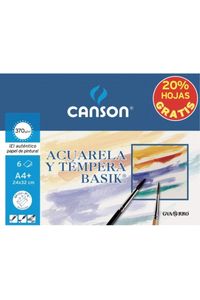 [c400110488] Minipack 6 laminas a4+ basik acuarela y tempera 370g 20%+