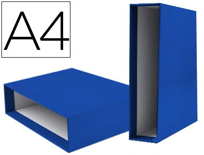 [CZ24] Caja archivador liderpapel de palanca carton din a4 documenta lomo 75mm color azul.
