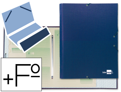 [CS01] CARPESANOETA CLASIFICADORA LIDERPAPEL 12 DEPARTAMENTOS FOLIO PROLONGADO CARTON FORRADO AZUL