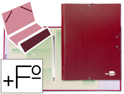 [CS03] CARPESANOETA CLASIFICADORA LIDERPAPEL 12 DEPARTAMENTOS FOLIO PROLONGADO CARTON FORRADO ROJA
