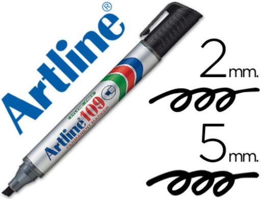 [EK-109] Rotulador artline marcador permanente 109 negro -punta biselada.