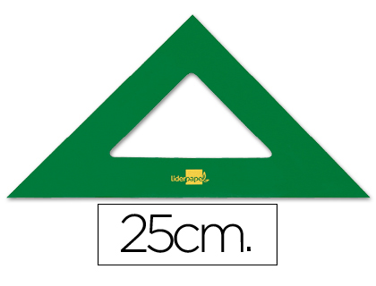 [ES04] Escuadra liderpapel 25 cm acrilico verde.