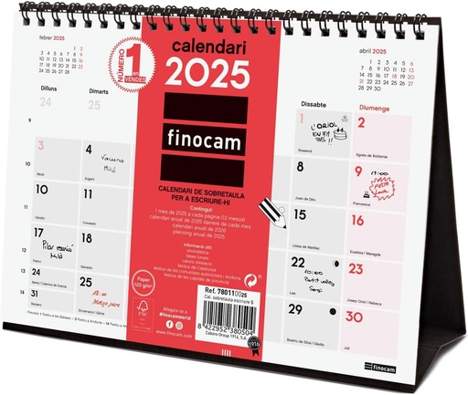[780110025] CALENDARIO MESA 25 FINOCAM NEUTRO S ESCRIBIR CAT