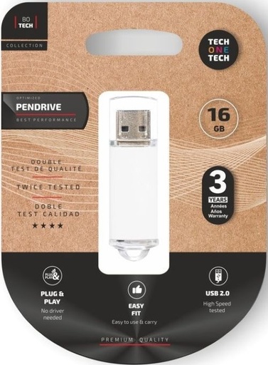 [TEC3005-16] PENDRIVE 16GB USB 2.0 BLANC