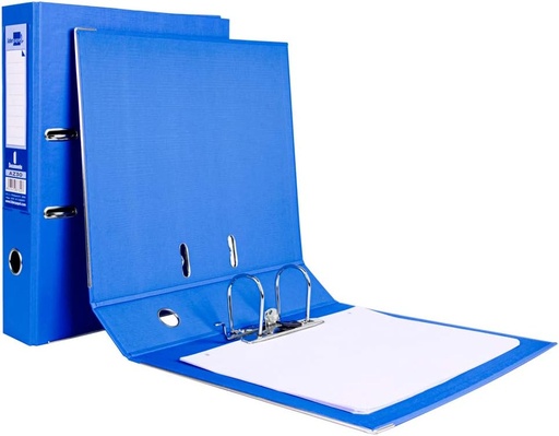 [AZ30] ARCHIVADOR DE PALANCA LIDERPAPEL FOLIO DOCUMENTA FORRADO PVC CON RADO LOMO 75MM AZUL COMPRESOR METAL
