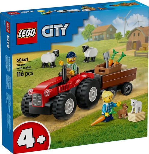 [LE60461] Tractor Rojo con Remolque y Oveja LEGO 60461
