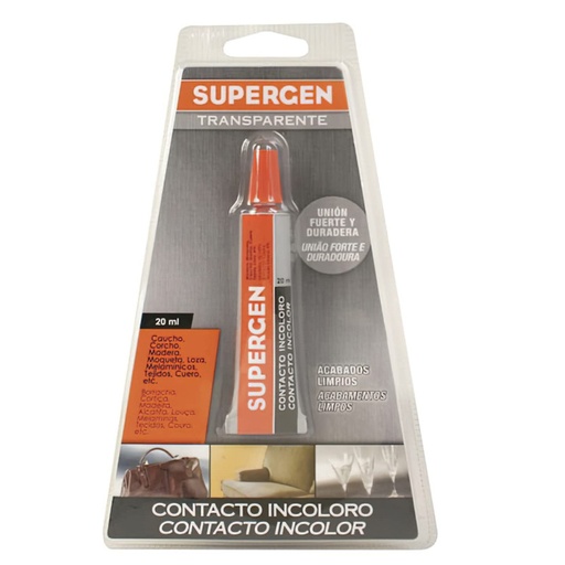[62601-00000-03] Pegamento supergen contacto incoloro 20 ml unidad.