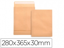 [SL43] Sobre liderpapel bolsa fuelle kraft 280x365x30mm solapa tirade silicona papel 120 gr caja de 50 unidades.