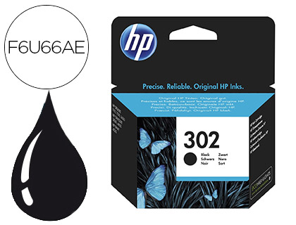 [F6U66AE] Ink-jet hp 302 deskjet 1110 / 2130 / 3630 officejet 3830 / 4650 envy 4520 negro