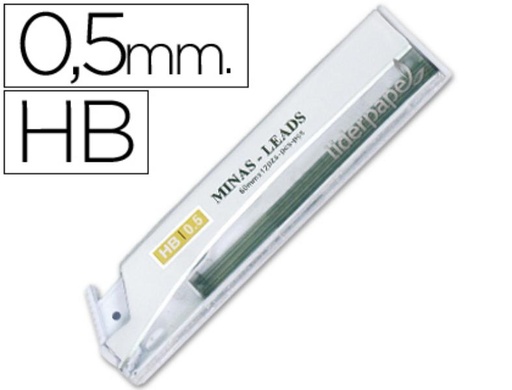 [MG01] Minas liderpapel grafito 0.5 mm hb tubo de 12 minas.