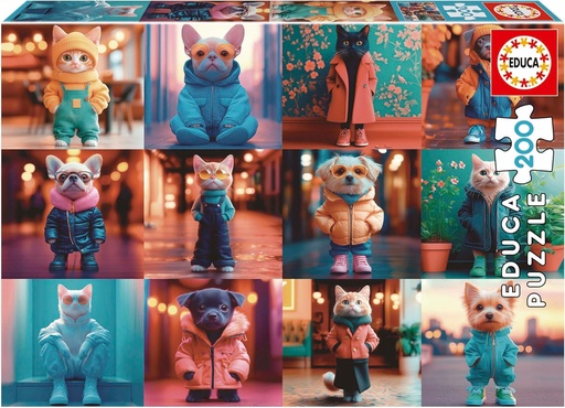 [E20219] PUZZLE 200 FASHION ANIMALS F