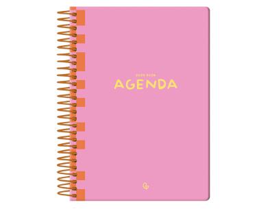 [LP553] AGENDA ESCOLAR LIDERPAPEL 25-26 ESPIRAL CLASSIC ROSA SEMANA VISTA A5 BILINGÜE PAPEL FSC 70 GR