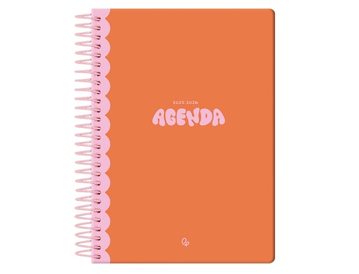 [LP554] AGENDA ESCOLAR LIDERPAPEL 25-26 ESPIRAL CLASSIC NARANJA SEMANA VISTA A5 BILINGÜE PAPEL FSC 70 GR