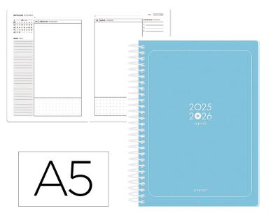 [LP632] AGENDA ESCOLAR ANTARTIK 25-26 ESPIRAL ESSENTIALS AZUL DIA PAGINA A5 BILINGÜE PAPEL FSC 80 GR