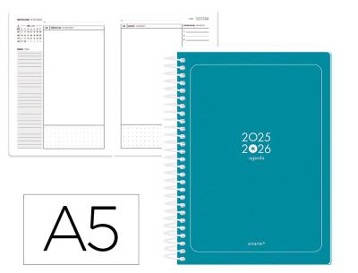 [LP634] AGENDA ESCOLAR ANTARTIK 25-26 ESPIRAL ESSENTIALS AZUL OSCURO DIA PAGINA A5 BILINGÜE PAPEL FSC 80 GR