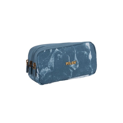[MIL081135-LVB] Estuche portatodo 3 cremalleras serie Lava, azul milan 081135LVB