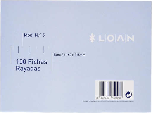 [LOANN5] Loan Número 5 - Fichas rayadas, 100 unidades