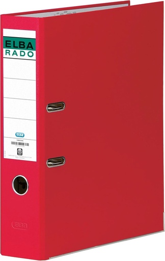 [ELB22673] Archivador de palanca elba carton forrado folio rojo lomo de 80 mm rado chic.