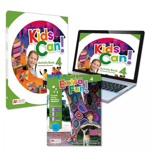 [9781380053145] KIDS CAN! 4 Activity Book: Cuaderno de actividades impreso + acceso a la versión digital y app Navio