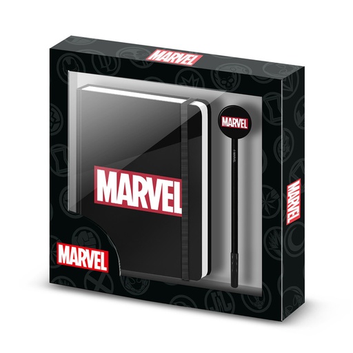 [KAR07570] Marvel Comics Caja Regalo con Diario y Bolígrafo Fashion, Negro KARACTERMANIA 7570