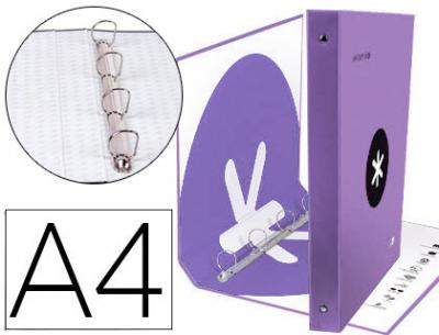[AW64] Carpeta 4 anillas 40 mm mixtas antartik a4 forrada color lavanda.